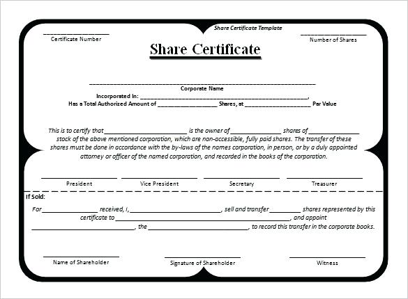 585x430 Share Stock Certificate Templates Vector Free Uk Company Template