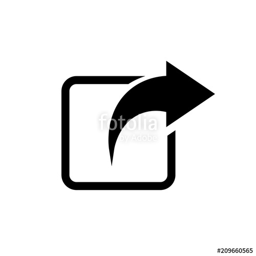 500x500 Share Vector Icon, Send Symbol Simple Illustration For Web