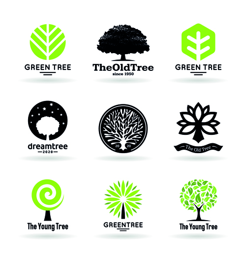 500x522 Vector Trees Logos Creative Design Set Over Millions Vectors