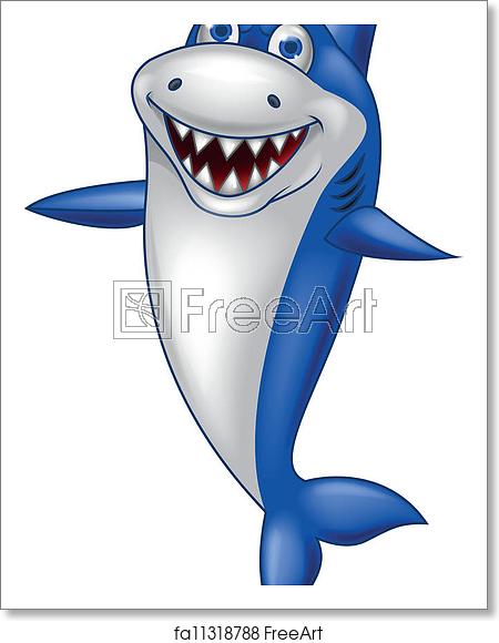 Free Art Print Of Happy Shark Cartoon Vector Illustration 450x580 Free Art Print Of Happy Shark Cartoon Vector Illustration