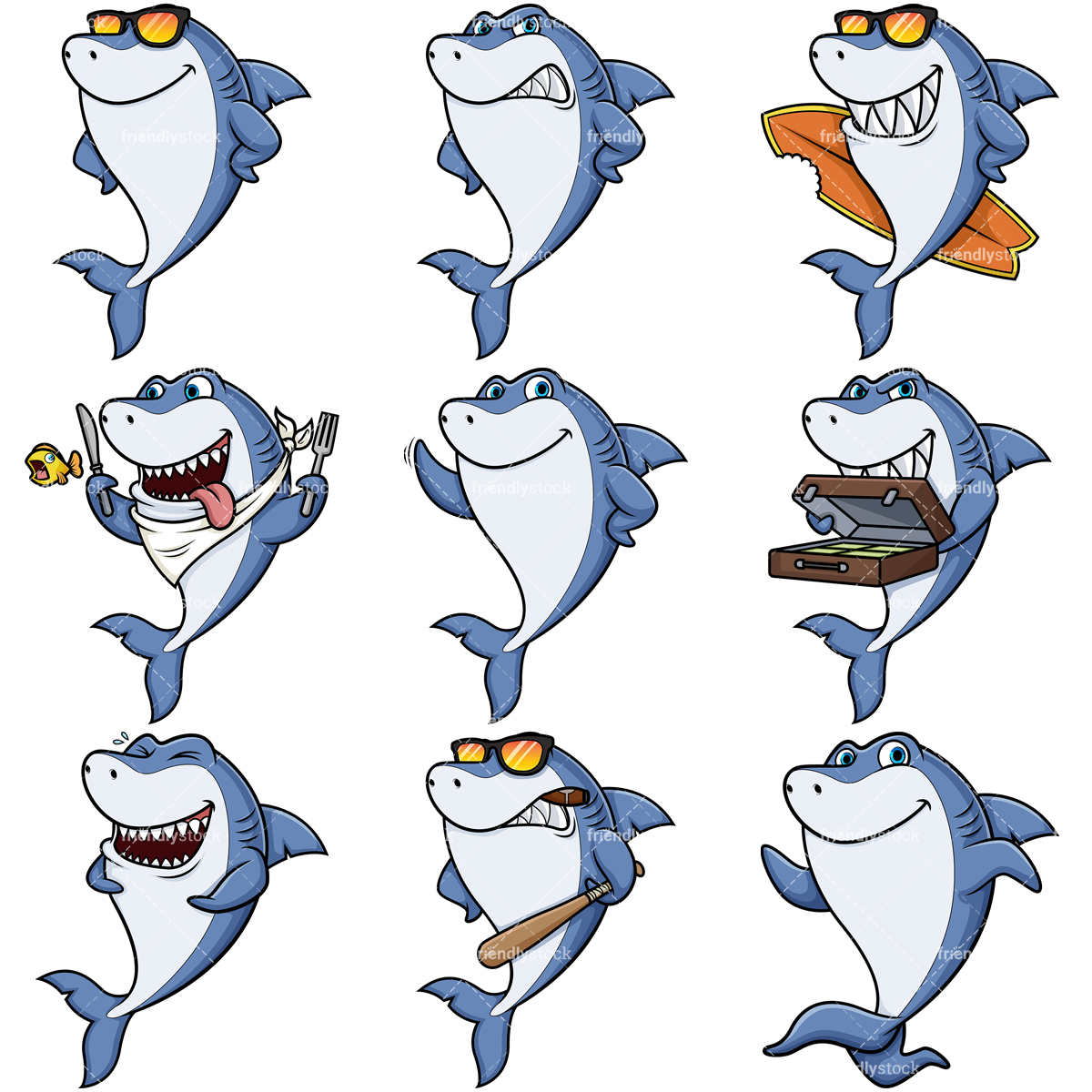 Blue Shark Mascot Cartoon Vector Clipart 1200x1200 Blue Shark Mascot Cartoon Vector Clipart