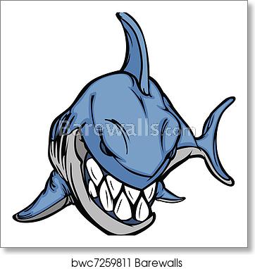 Cartoon Shark Mascot Vector Image, Art Print Barewalls Posters 362x382 Cartoon Shark Mascot Vector Image, Art Print Barewalls Posters
