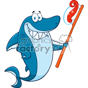 Clipart Smiling Blue Shark Cartoon Holding A Toothbrush With Paste 300x300 Clipart Smiling Blue Shark Cartoon Holding A Toothbrush With Paste