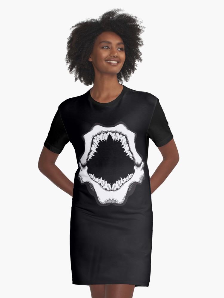 Shark Jaw Vector Graphic T Shirt Dress 750x1000 Shark Jaw Vector Graphic T Shirt Dress