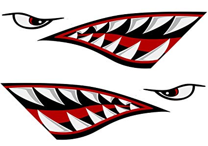 425x299 Alemon Shark Teeth Mouth Reflective Decals Sticker