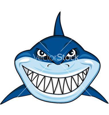 380x400 Smiling Shark Cartoon Vector