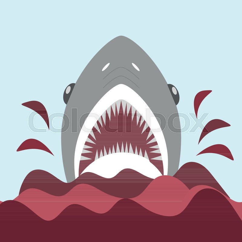 800x800 Bloody Shark With Open Mouth On The Stock Vector Colourbox
