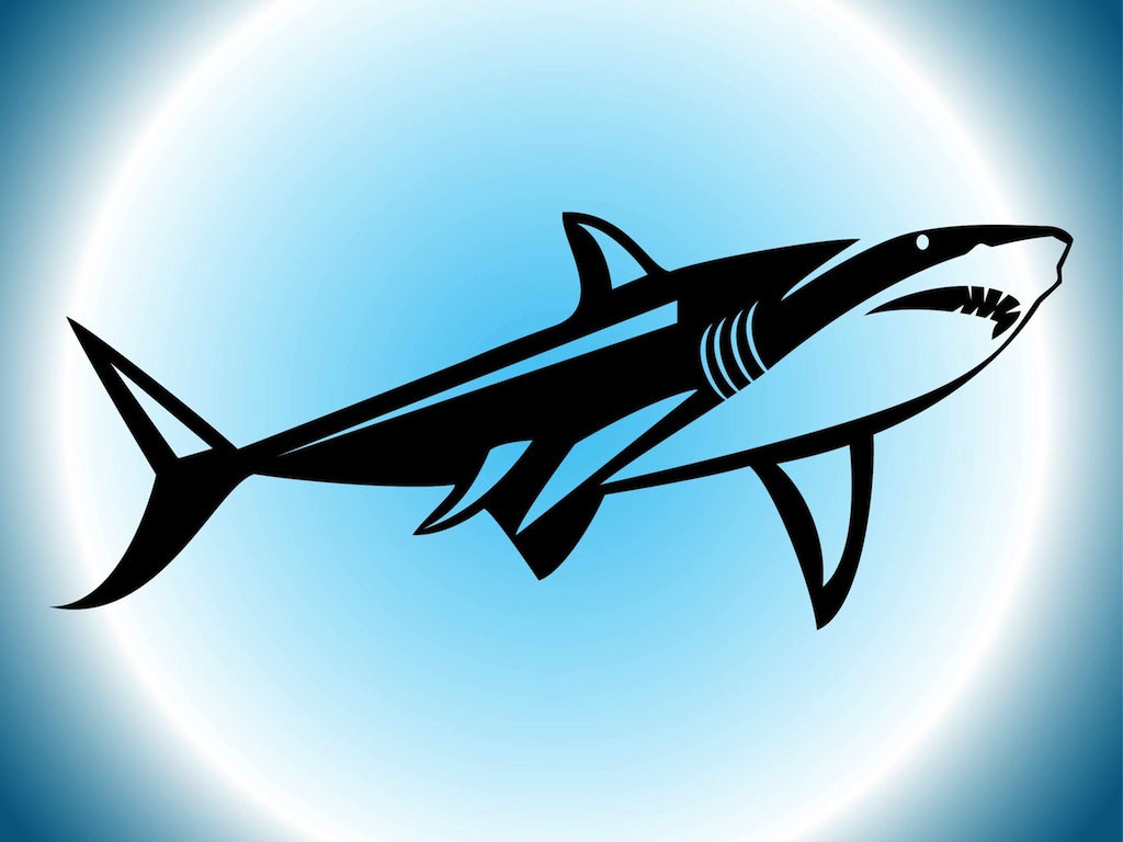 1024x768 Shark Silhouette Vector Art Graphics
