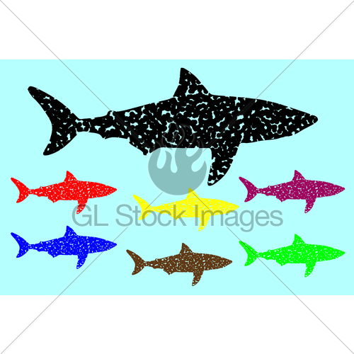 500x500 Shark Silhouette Vector Gl Stock Images