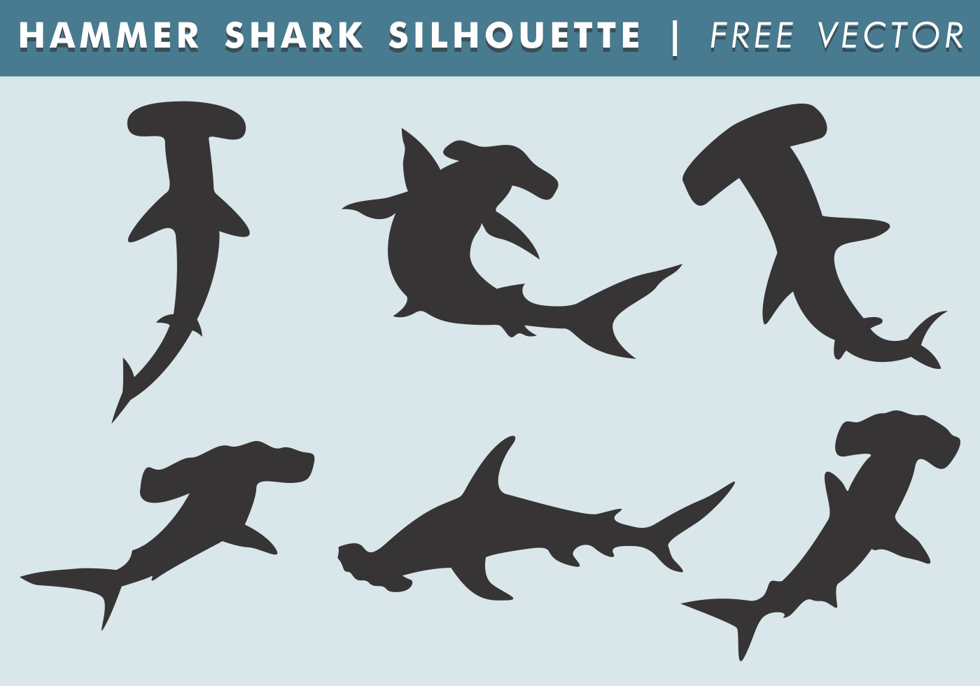 1400x980 Hammer Shark Silhouette Free Vector