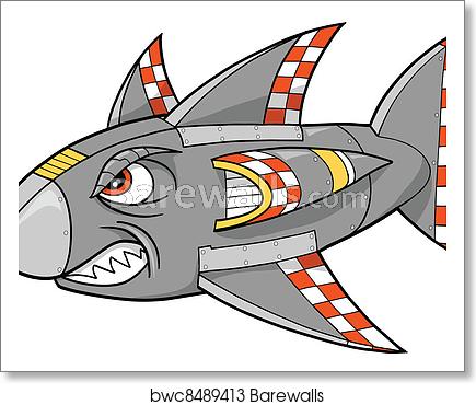 Robot Cyborg Shark Vector Art Print Barewalls Posters Prints 435x370 Robot Cyborg Shark Vector Art Print Barewalls Posters Prints