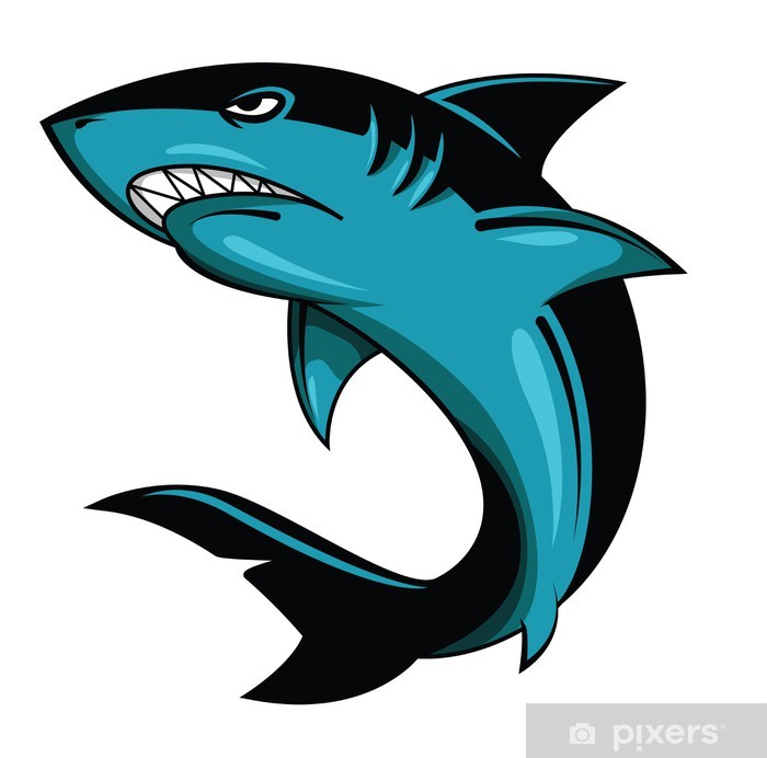 Shark Vector Illustration Wall Mural 700x692 Shark Vector Illustration Wall Mural