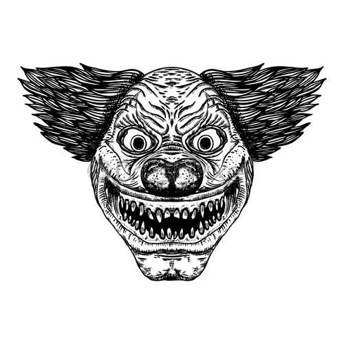 Evil Scary Clown Monster With Big Nose And Sharp Teeth, Stock 500x500 Evil Scary Clown Monster With Big Nose And Sharp Teeth, Stock
