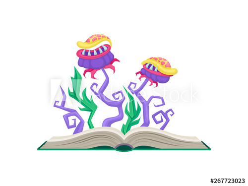 Fabulous Purple Flower With Sharp Teeth Vector Illustration 500x375 Fabulous Purple Flower With Sharp Teeth Vector Illustration