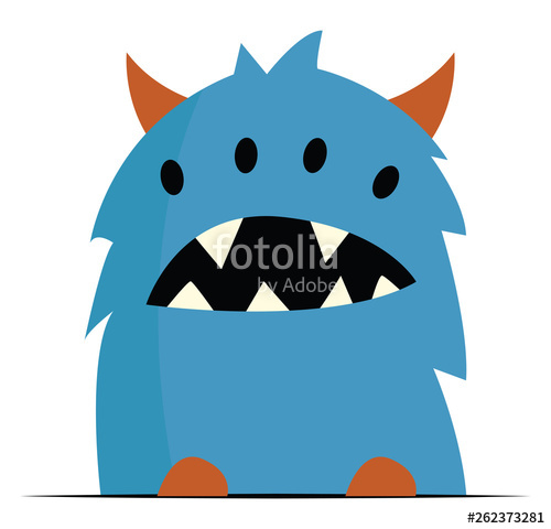 A Blue Monster With Sharp Teeth Vector Or Color Illustration 500x480 A Blue Monster With Sharp Teeth Vector Or Color Illustration