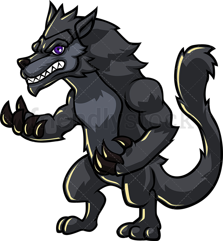 Scary Werewolf Cartoon Clipart Vector 736x796 Scary Werewolf Cartoon Clipart Vector