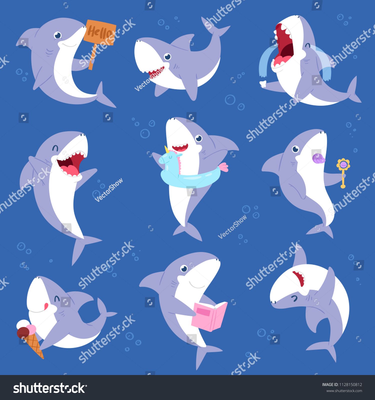 Shark Vector Cartoon Seafish Smiling With Sharp Teeth Illustration 1500x1600 Shark Vector Cartoon Seafish Smiling With Sharp Teeth Illustration