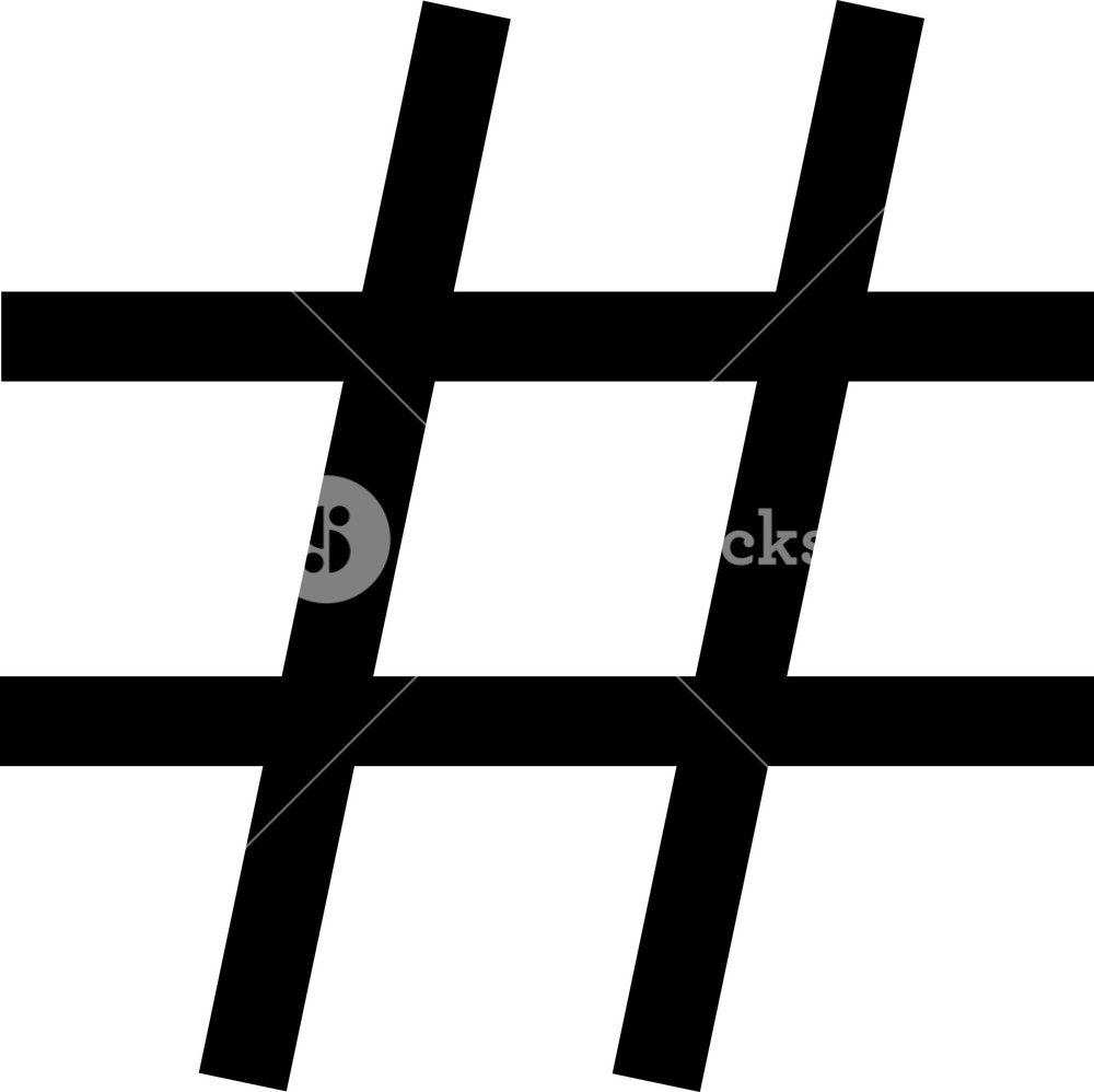 1000x998 Musical Sharp Note Symbol Vector Illustration In Black And White