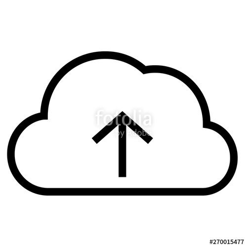 500x500 Thin Line Sharp Vector Icon Cloud Computing
