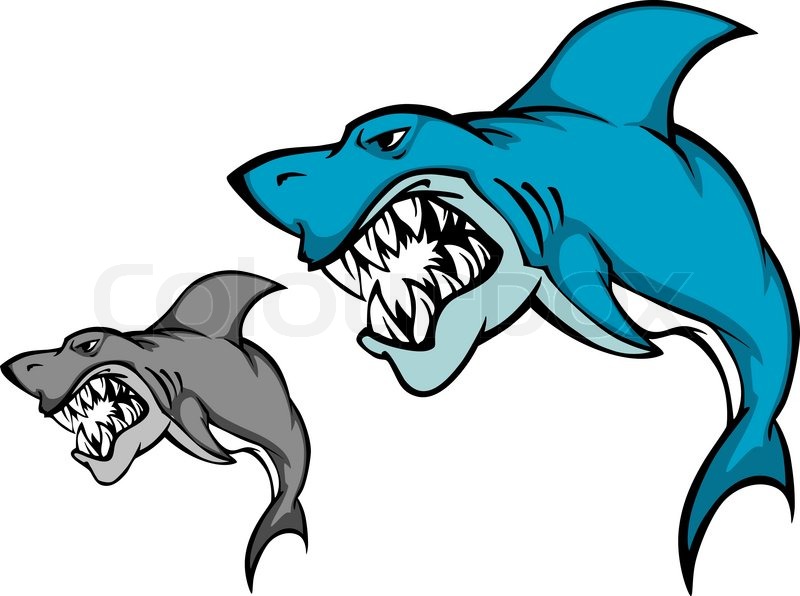 800x596 Danger Shark With Sharp Tooth Stock Vector Colourbox