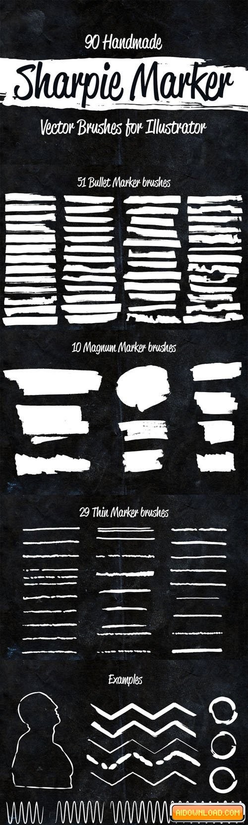 500x1664 Sharpie Marker Vector Brushes Free Download Free Graphic