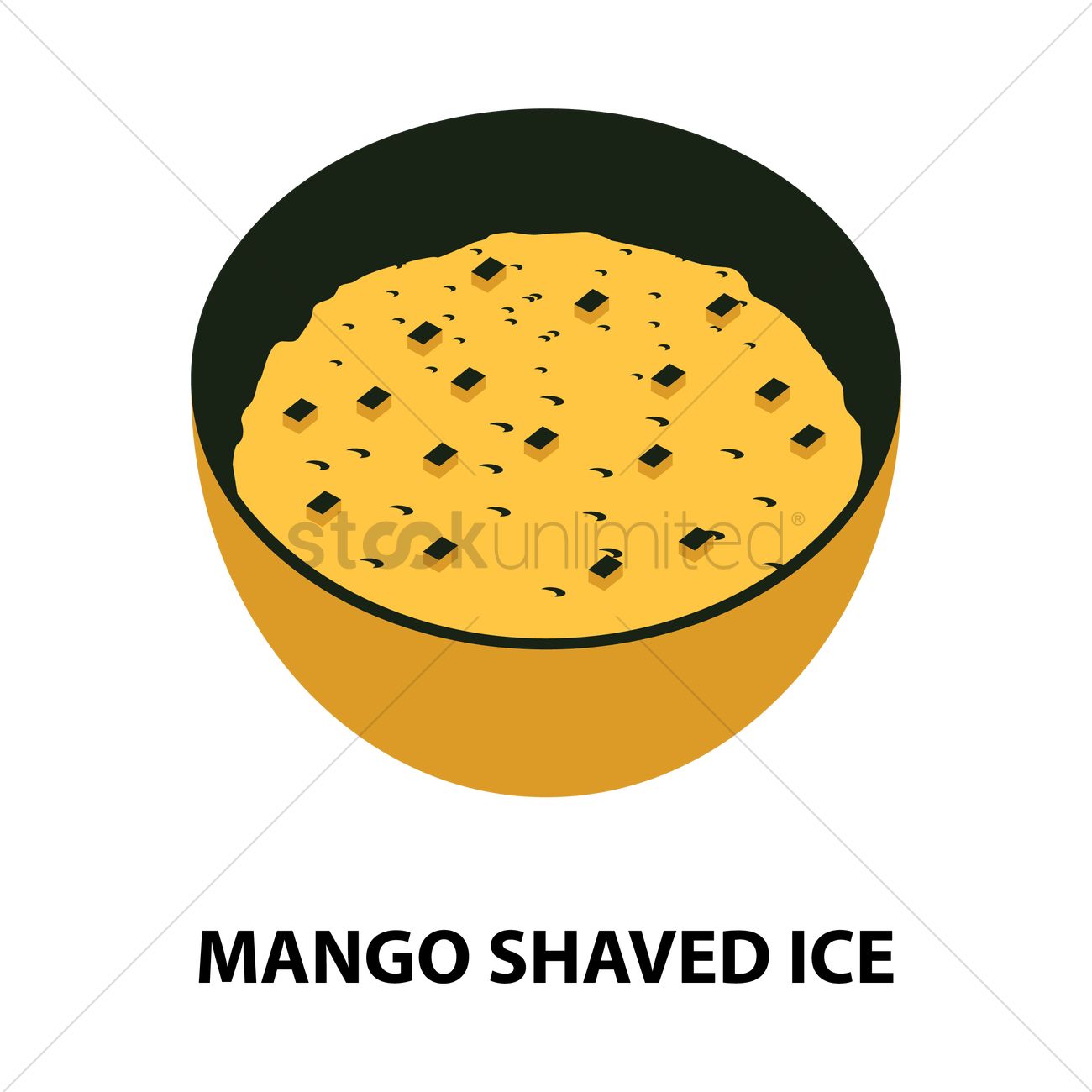 1300x1300 Mango Shaved Ice Vector Image