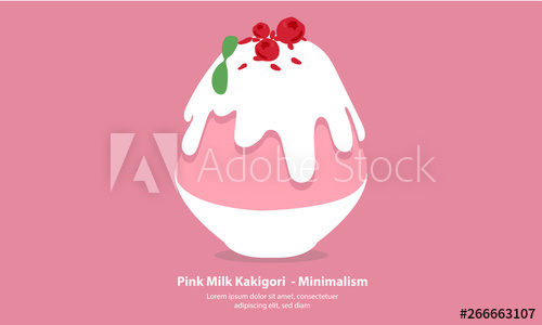 500x300 Pink Milk Kakikori Japanese Shaved Ice Dessert