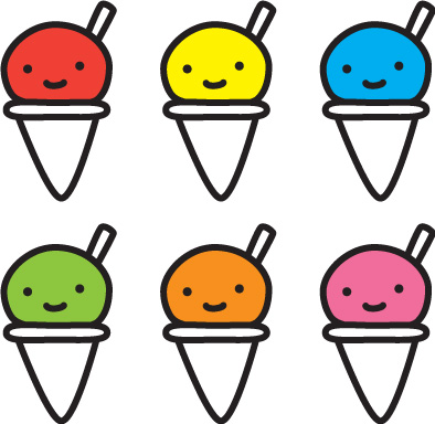 394x384 Rainbow Shave Ice Vector And Buttons Kelli Koga