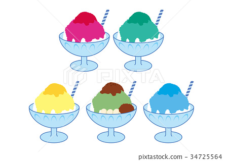 450x319 Illustration Of Five Types Of Shaved Ice Vector Data