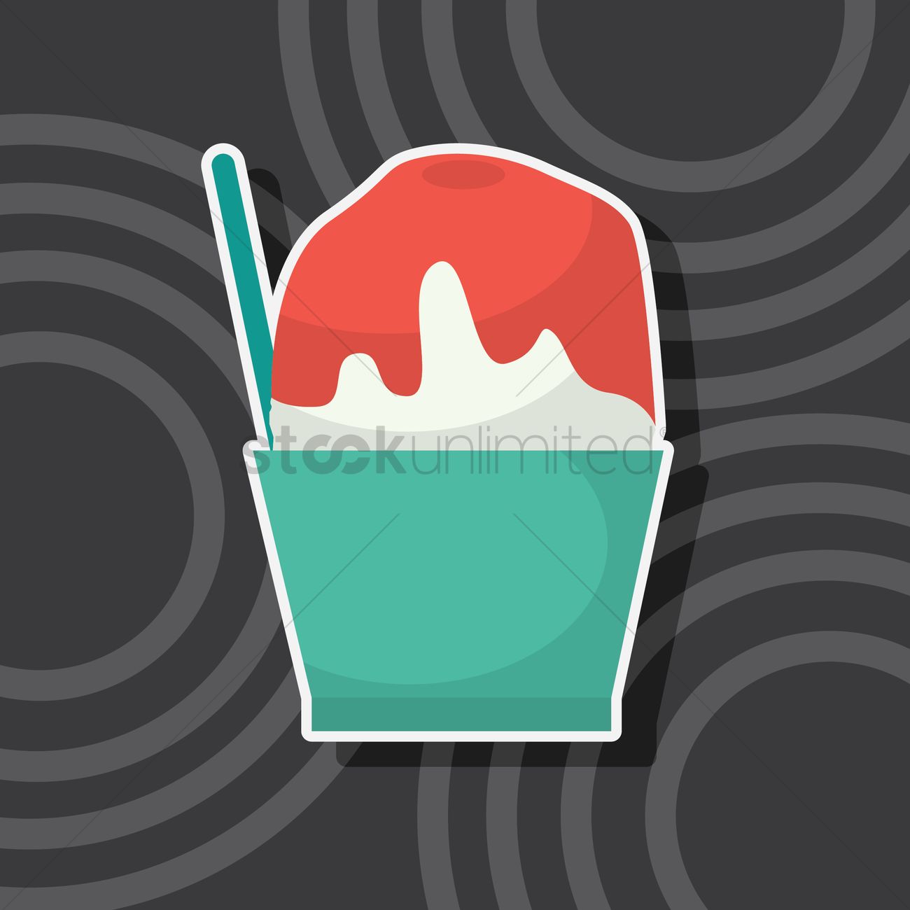 1300x1300 Kakigori Japanese Shaved Ice Vector Image