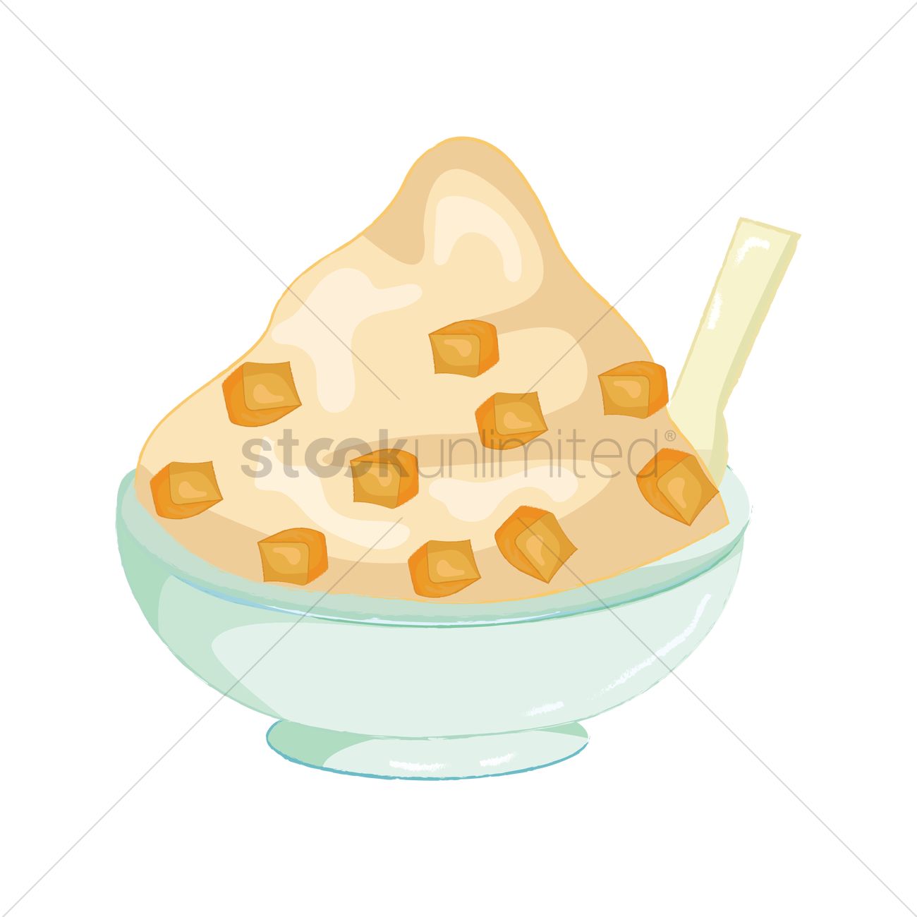 1300x1300 Mango Shaved Ice Vector Image