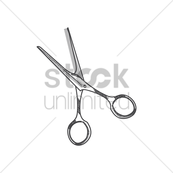 600x600 Hair Cutting Shears Vector Image