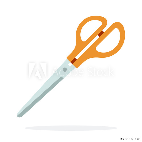 500x500 Sewing Shears Vector Flat Isolated