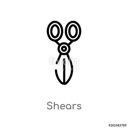 500x500 Outline Shears Vector Icon Isolated Black Simple Line Element