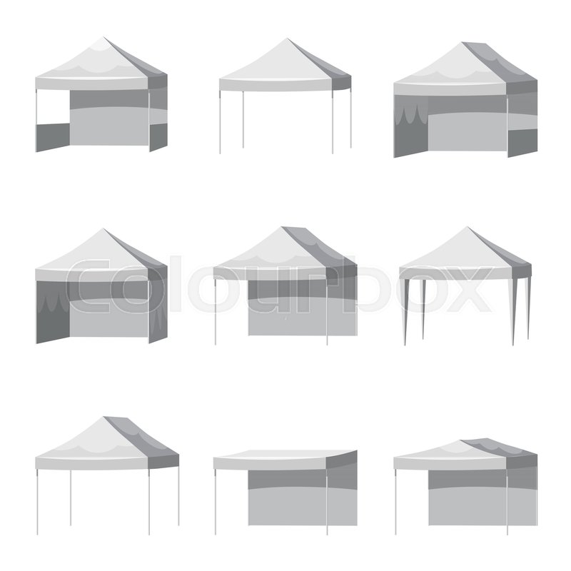 800x800 Set Canopy Shed Overhang Awning Mockup Stock Vector Colourbox