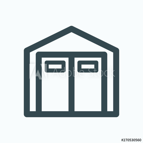 500x500 Storage Shed Isolated Icon, Outdoor Garden Sheds Linear Vector