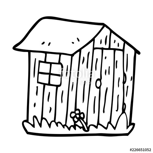 500x500 Line Drawing Cartoon Wood Shed Stock Image And Royalty Free