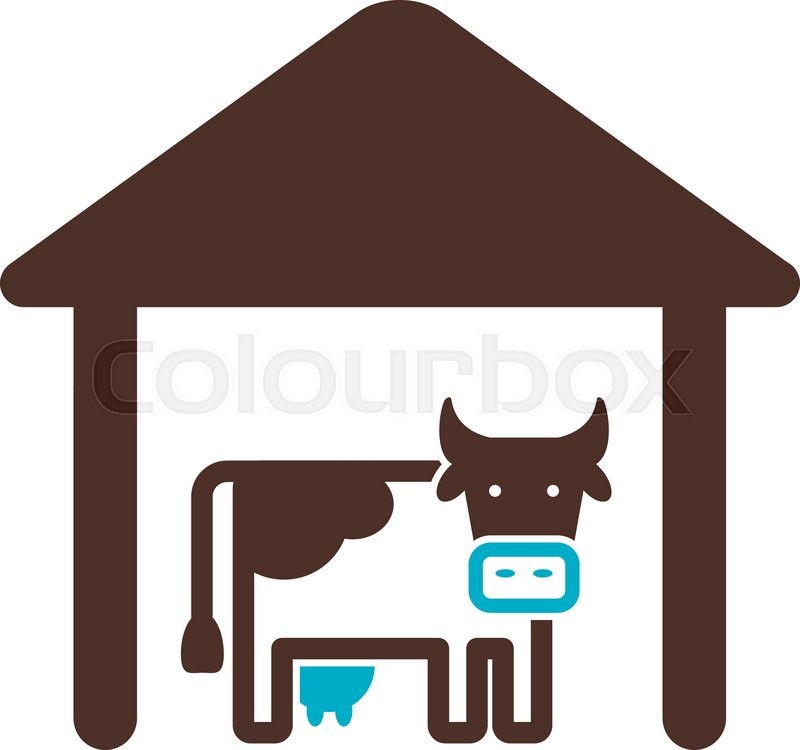 800x750 Cowshed Icon Outline Farm Vector Stock Vector Colourbox