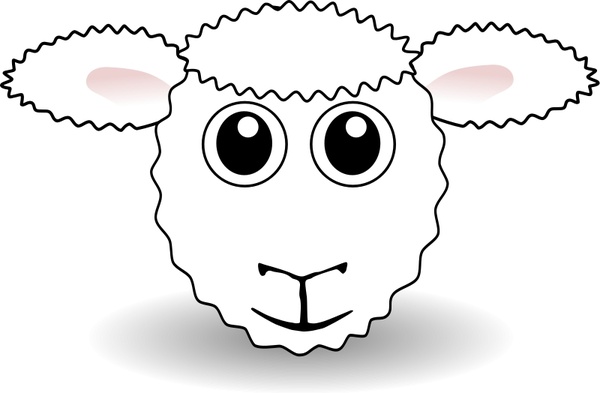 600x393 Funny Sheep Face White Cartoon Free Vector In Open Office Drawing