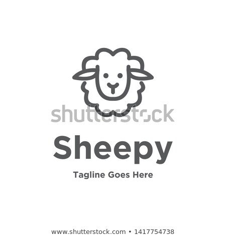 450x470 Line Art Outline Sheep Face Logo Icon Vector Template Monoline