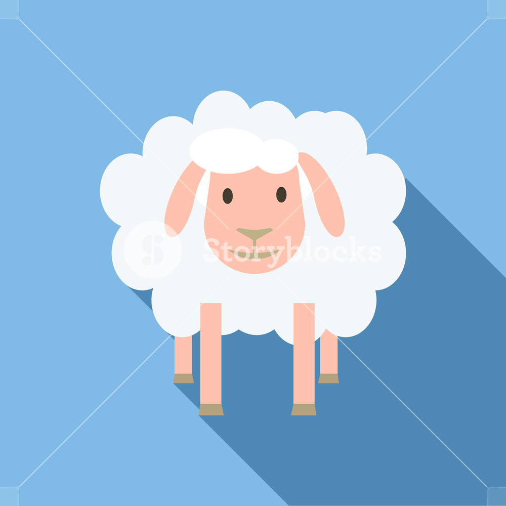 1000x1000 Face Of Sheep Icon Flat Illustration Of Face Of Sheep Vector Icon