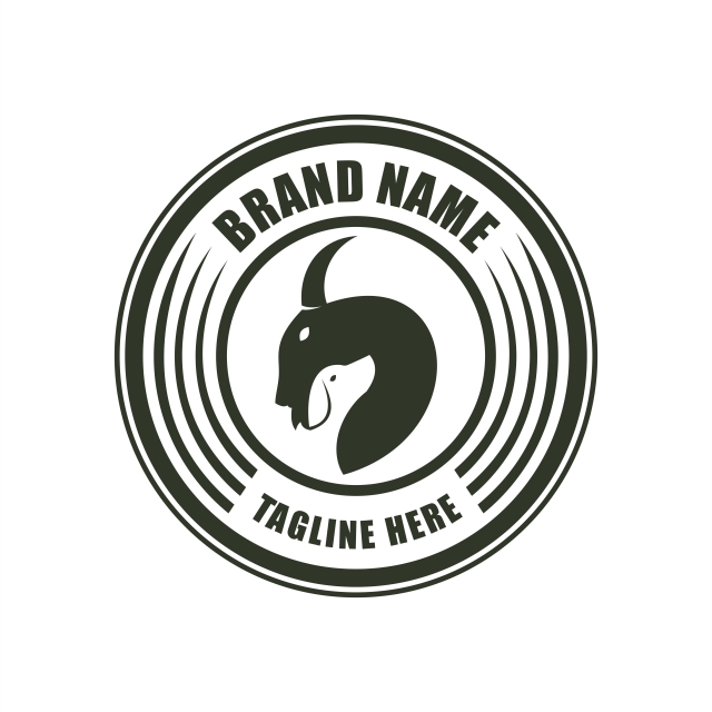 640x640 Stamp Sheep And Dog Logo Vector Illustration Template For Free