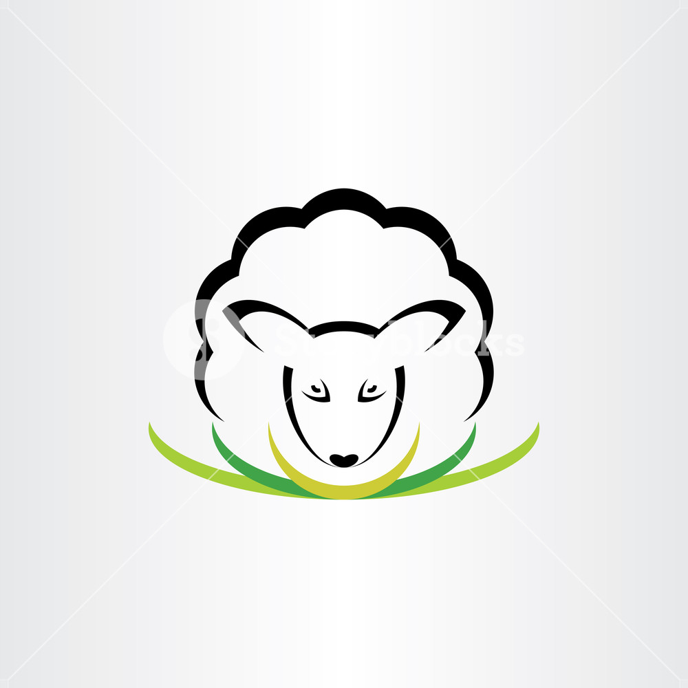 1000x1000 Sheep Logo Vector Icon Symbol Sign Royalty Free Stock Image