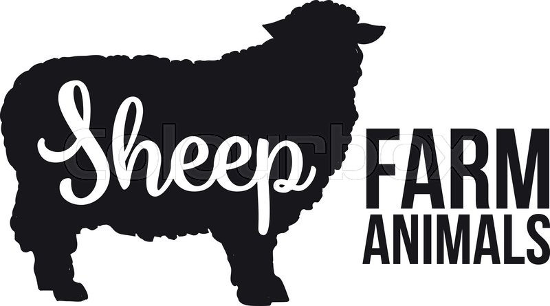 800x445 Black Contour Farm Animal With A White Stock Vector Colourbox