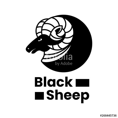 500x500 Black Sheep Logo Vector Illustration On The White Background