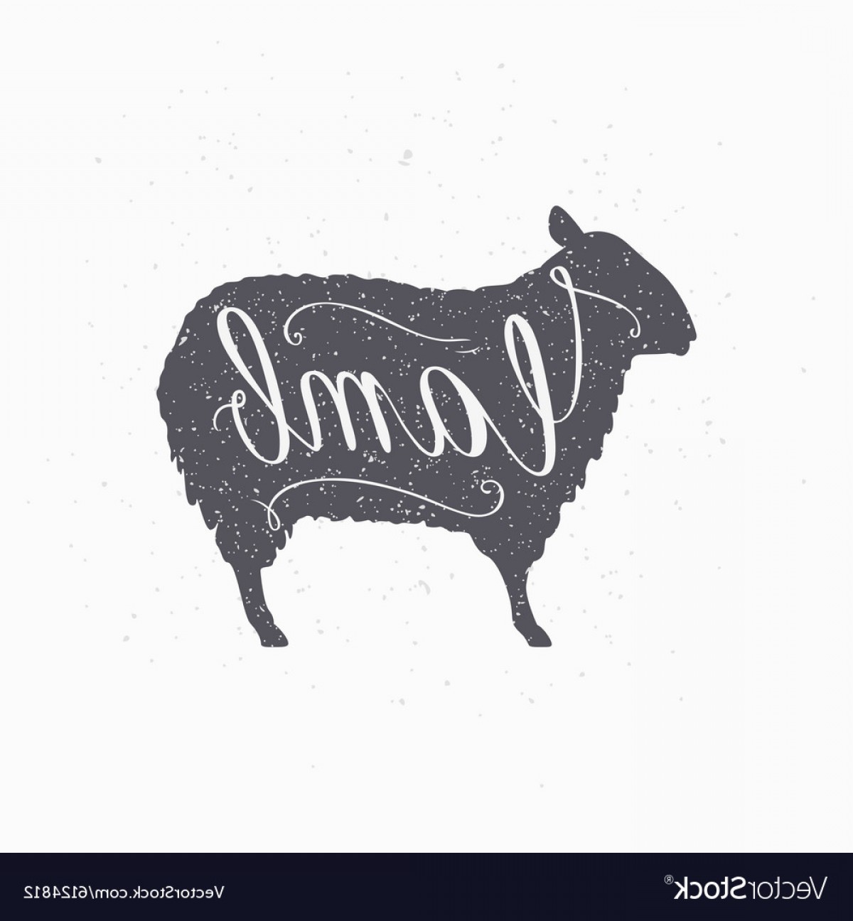 1200x1296 Hipster Style Sheep Silhouette Lamb Meat Hand Vector Soidergi