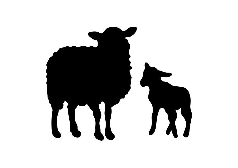 800x566 Sheep And Lamb Vector Silhouettes Vector Silhouettes Sheep