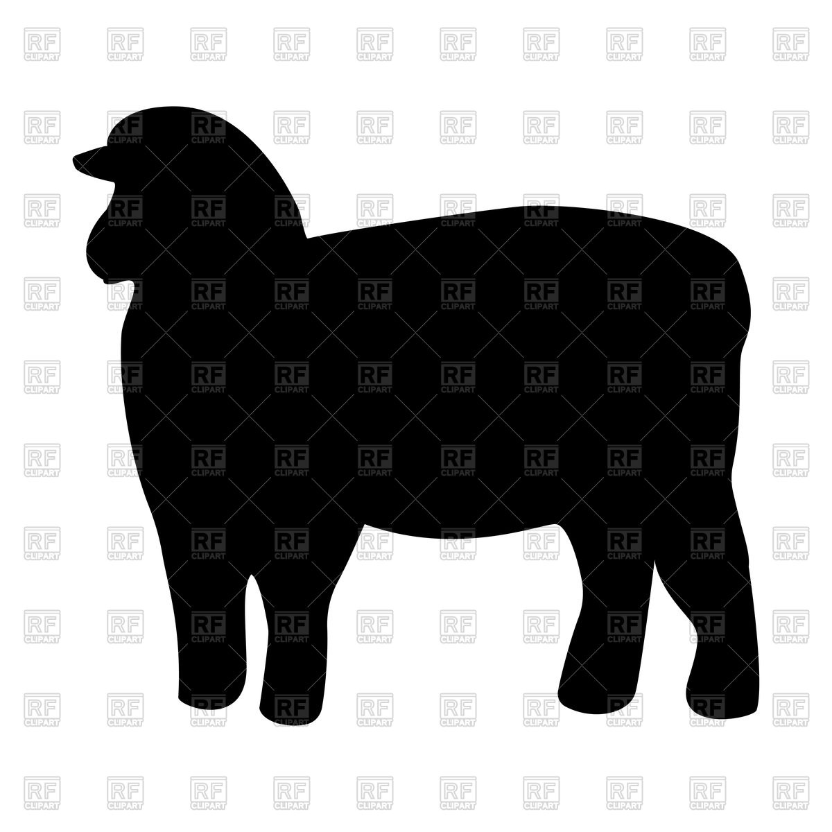 1200x1200 Sheep Silhouette Black Black Color Icon Vector Image