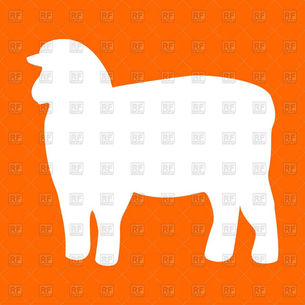 1200x1200 Sheep Silhouette On Orange Background Vector Image Of Plants