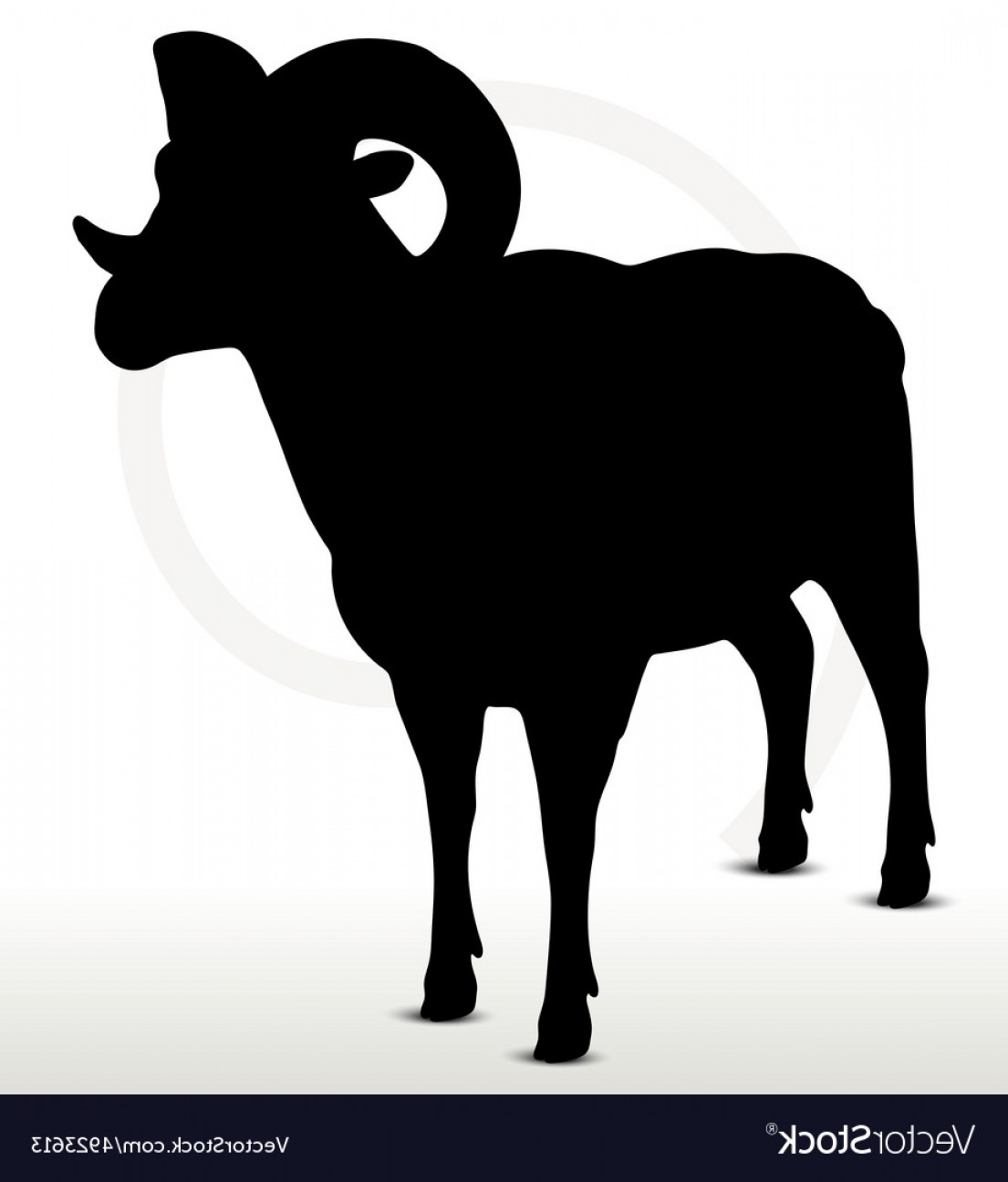 1105x1296 Big Horn Sheep Silhouette In Standing Pose Vector Hoodamathrun